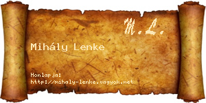 Mihály Lenke névjegykártya